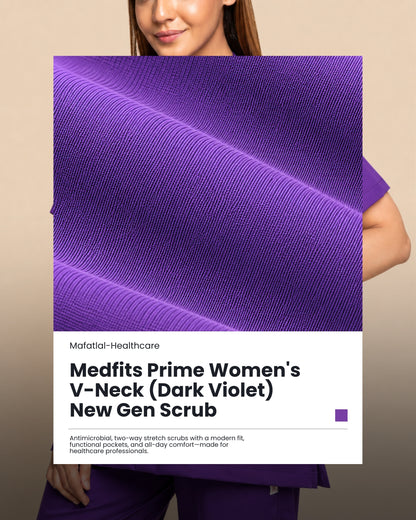 Medfits Prime Women's V-Neck (Dark Violet) New Gen Scrub