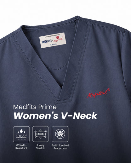 Medfits Prime Women's V-Neck (Navy Blue) New Gen Scrub