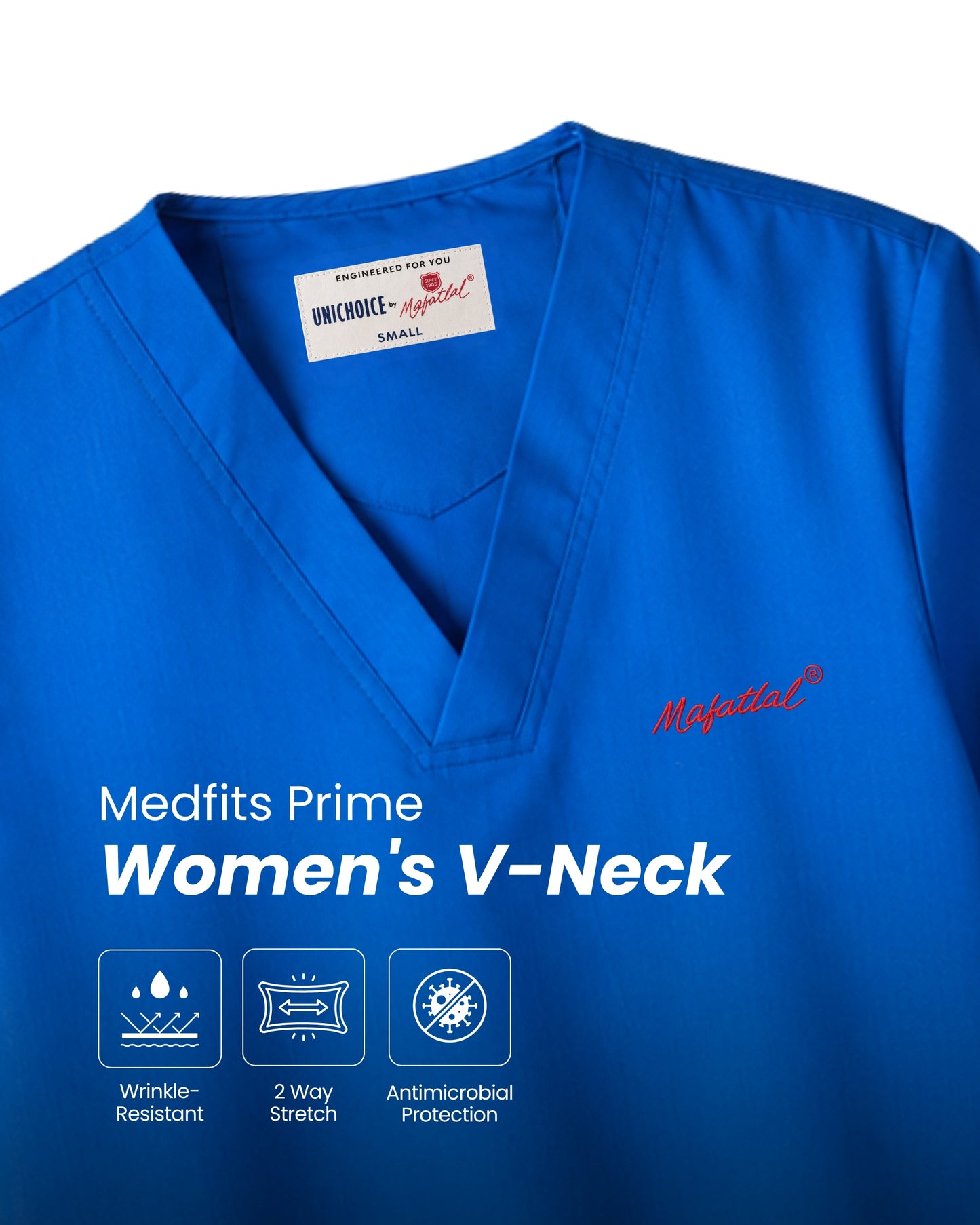 Medfits Prime Women's V-Neck (Royal Blue) New Gen Scrub