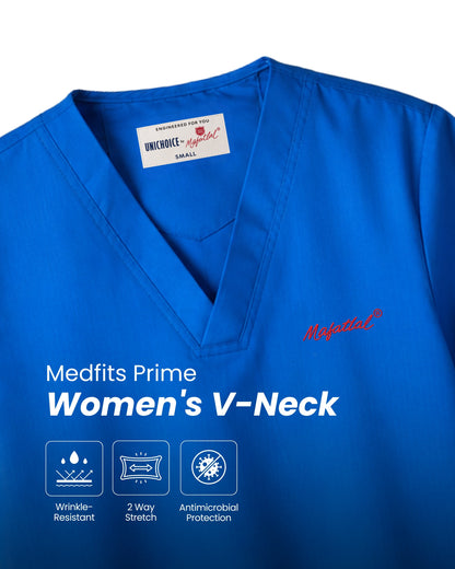 Medfits Prime Women's V-Neck (Royal Blue) New Gen Scrub