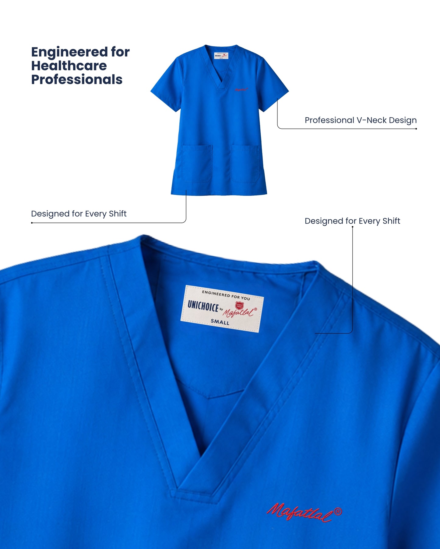 Medfits Prime Women's V-Neck (Royal Blue) New Gen Scrub