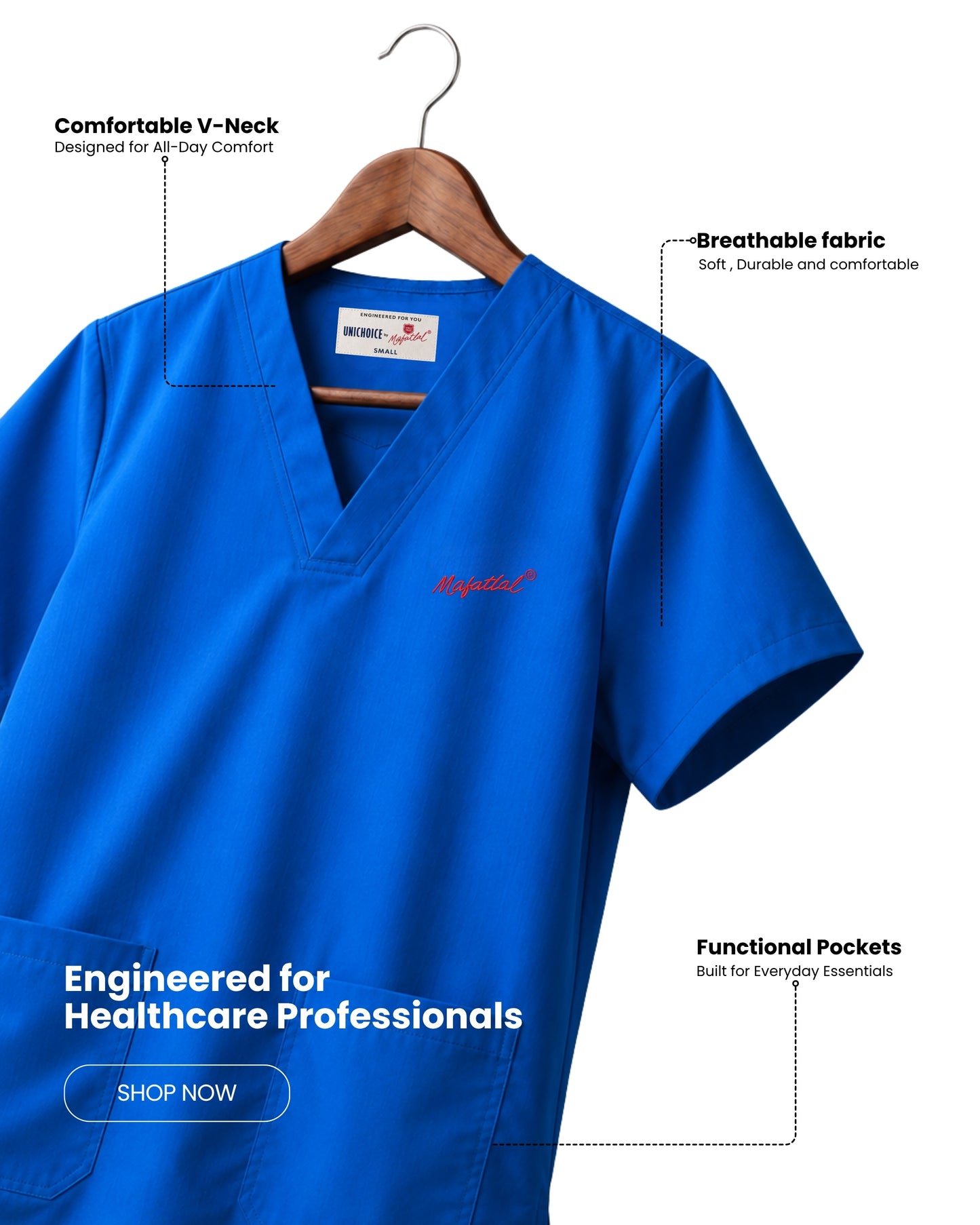 Medfits Prime Women's V-Neck (Royal Blue) New Gen Scrub