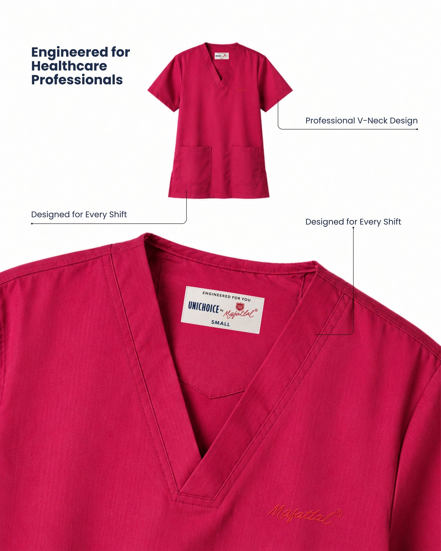 Medfits Prime Women's V-Neck (Wine) New Gen Scrub