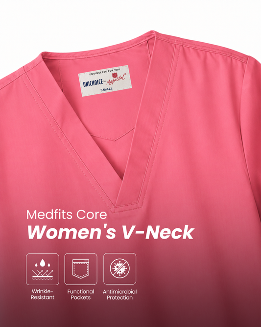 Medfits Core  Women's V-Neck (Light Pink) New Gen Scrub