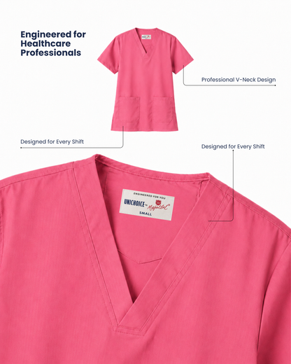 Medfits Core  Women's V-Neck (Light Pink) New Gen Scrub