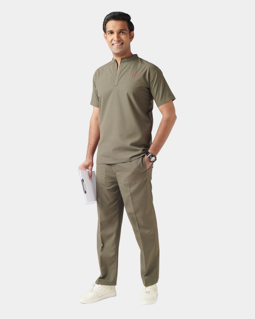 Unichoice Men's V-Neck (Brown) New Gen Scrub