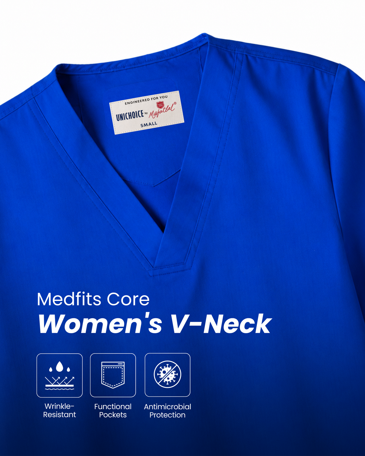 Medfits Core Women's V-Neck (Imperial Blue) New Gen Scrub
