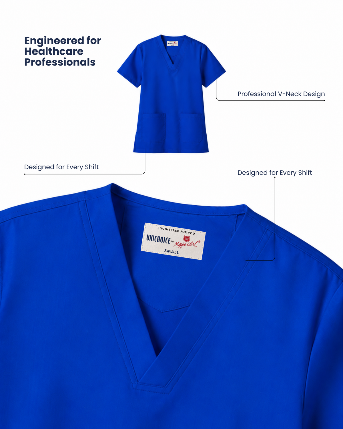 Medfits Core Women's V-Neck (Imperial Blue) New Gen Scrub