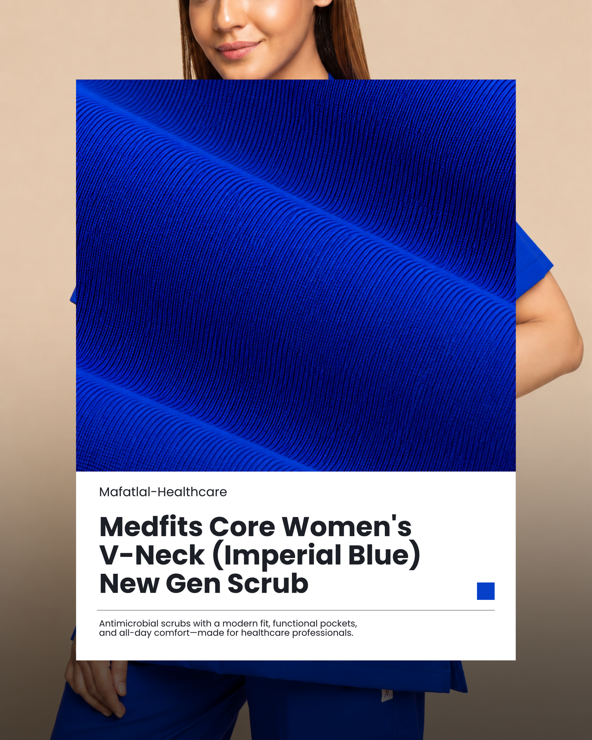 Medfits Core Women's V-Neck (Imperial Blue) New Gen Scrub
