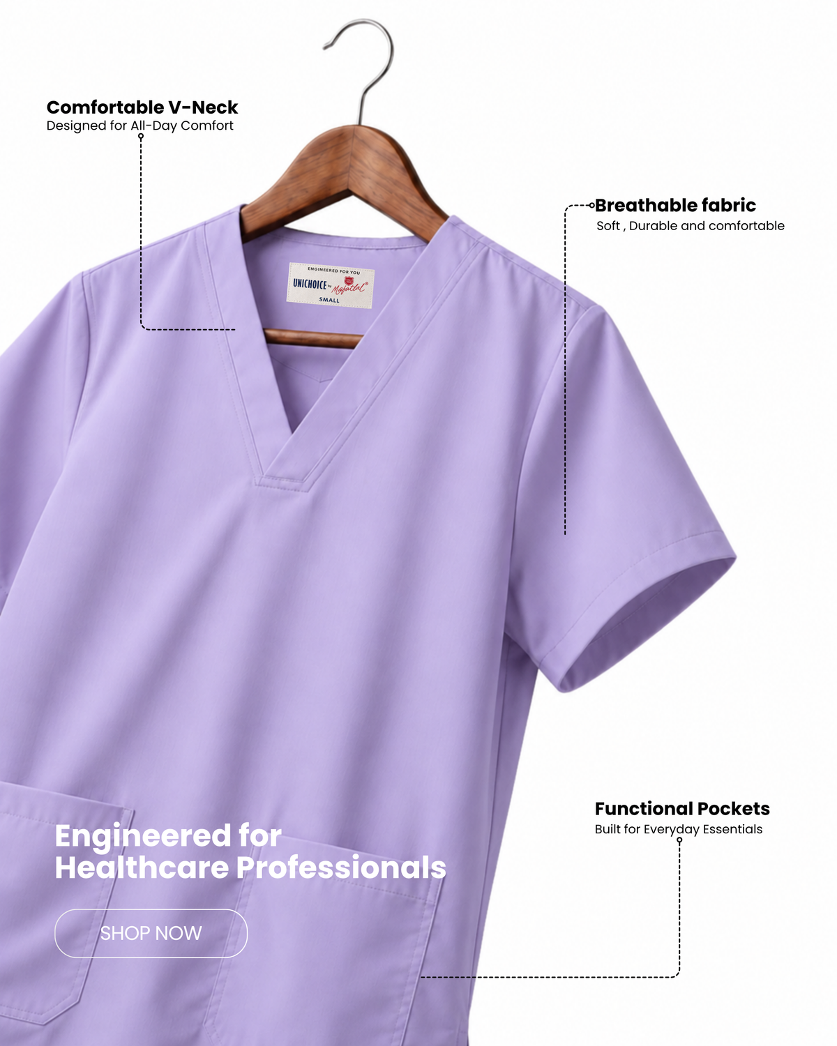 Medfits Core Women's V-Neck (Lavender) New Gen Scrub