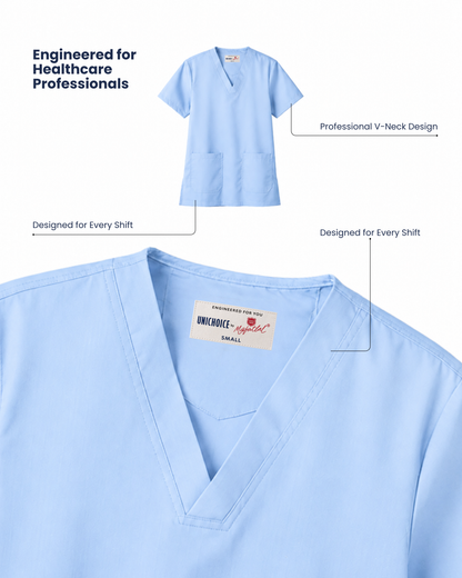Medfits Core Women's V-Neck (Light Blue) New Gen Scrub