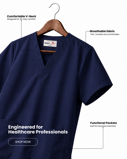 Medfits Core Women's V-Neck (Marine Blue) New Gen Scrub