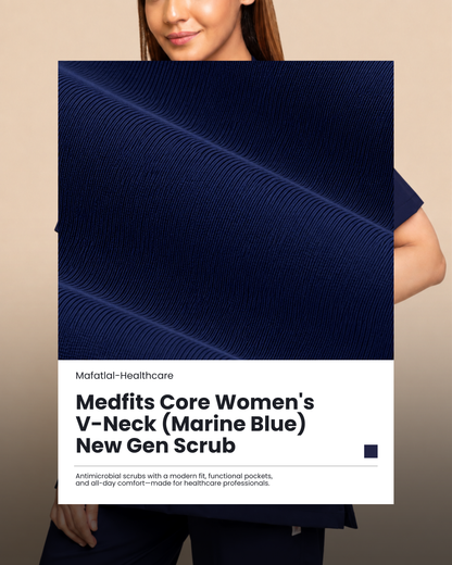 Medfits Core Women's V-Neck (Marine Blue) New Gen Scrub