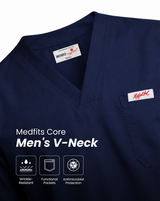 Medfits Core Men's V-Neck (Marine Blue) New Gen Scrub