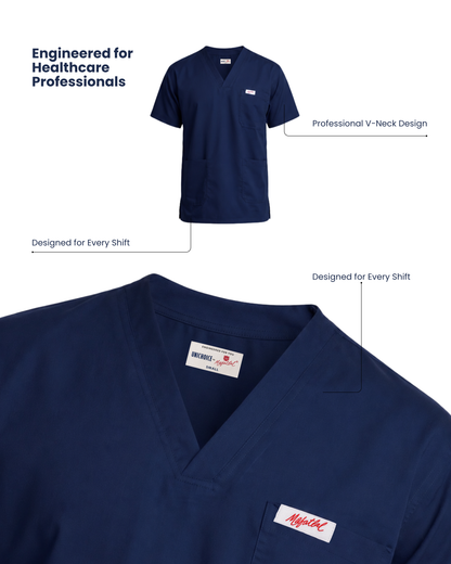 Medfits Core Men's V-Neck (Marine Blue) New Gen Scrub