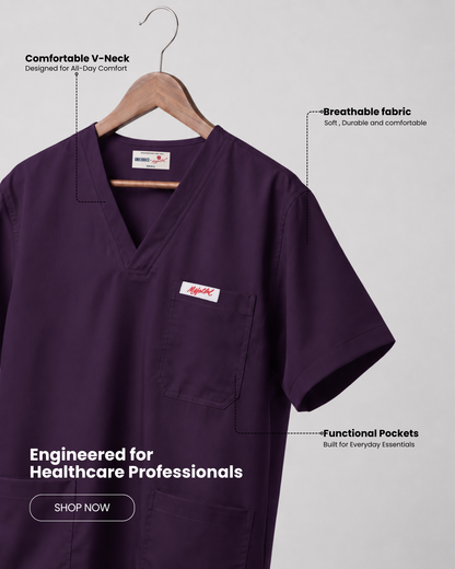 Medfits Core Men's V-Neck (Purple) New Gen Scrub