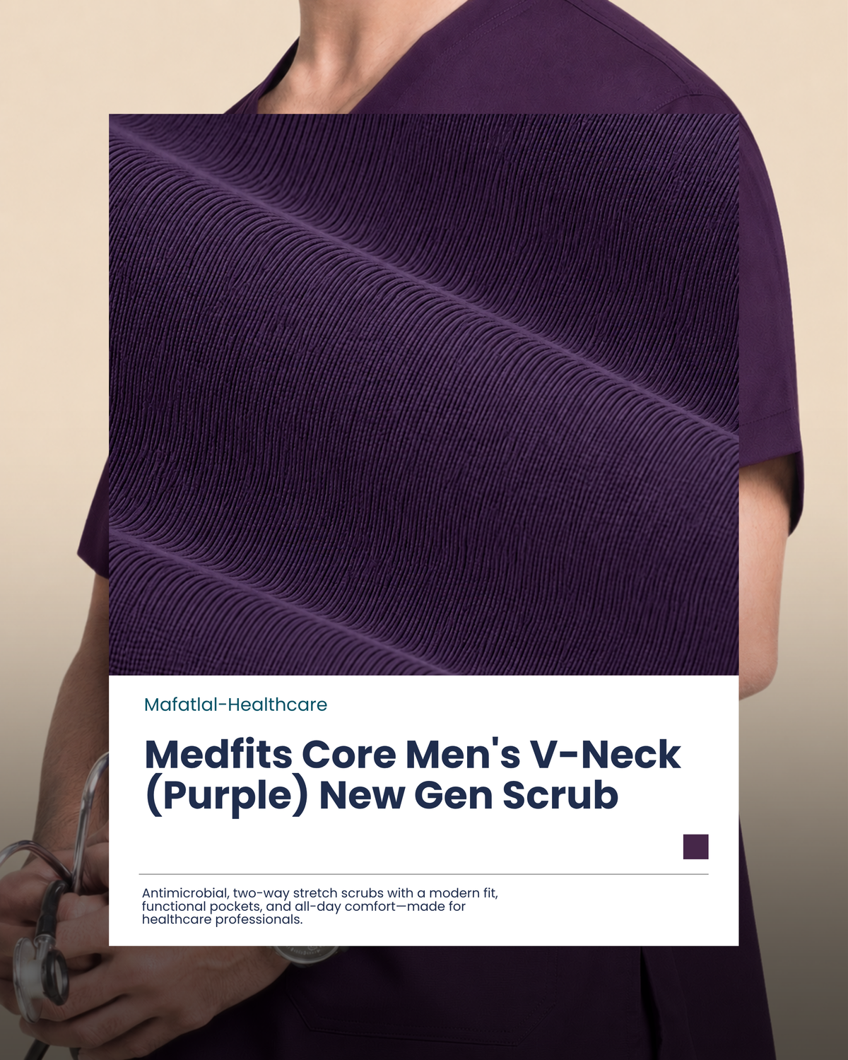 Medfits Core Men's V-Neck (Purple) New Gen Scrub