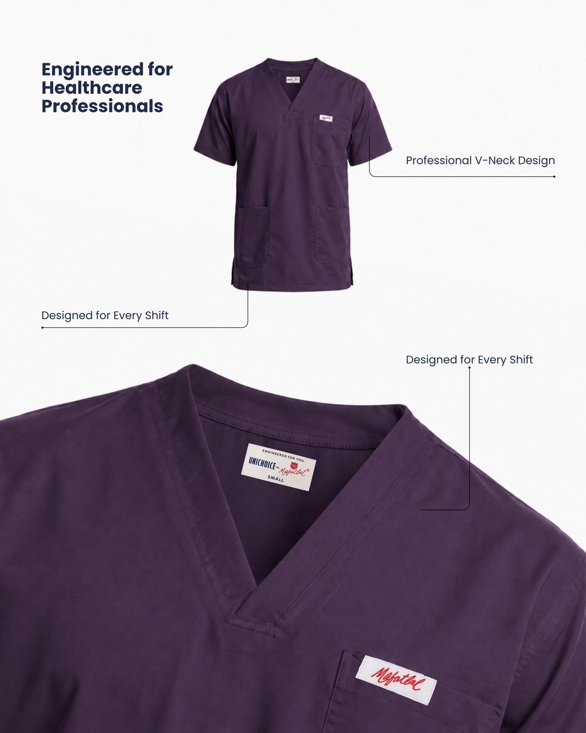 Medfits Core Men's V-Neck (Purple) New Gen Scrub