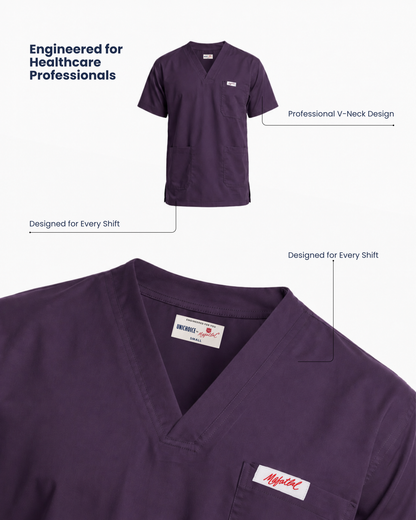 Medfits Core Men's V-Neck (Purple) New Gen Scrub