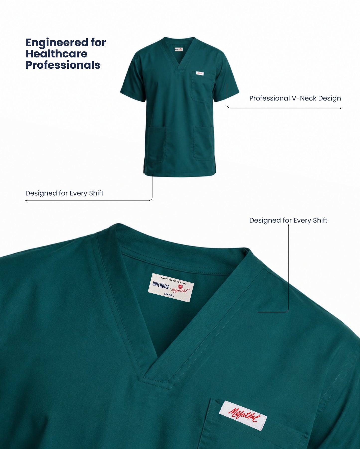 Medfits Prime Men's V-Neck (Dark Green) New Gen Scrub