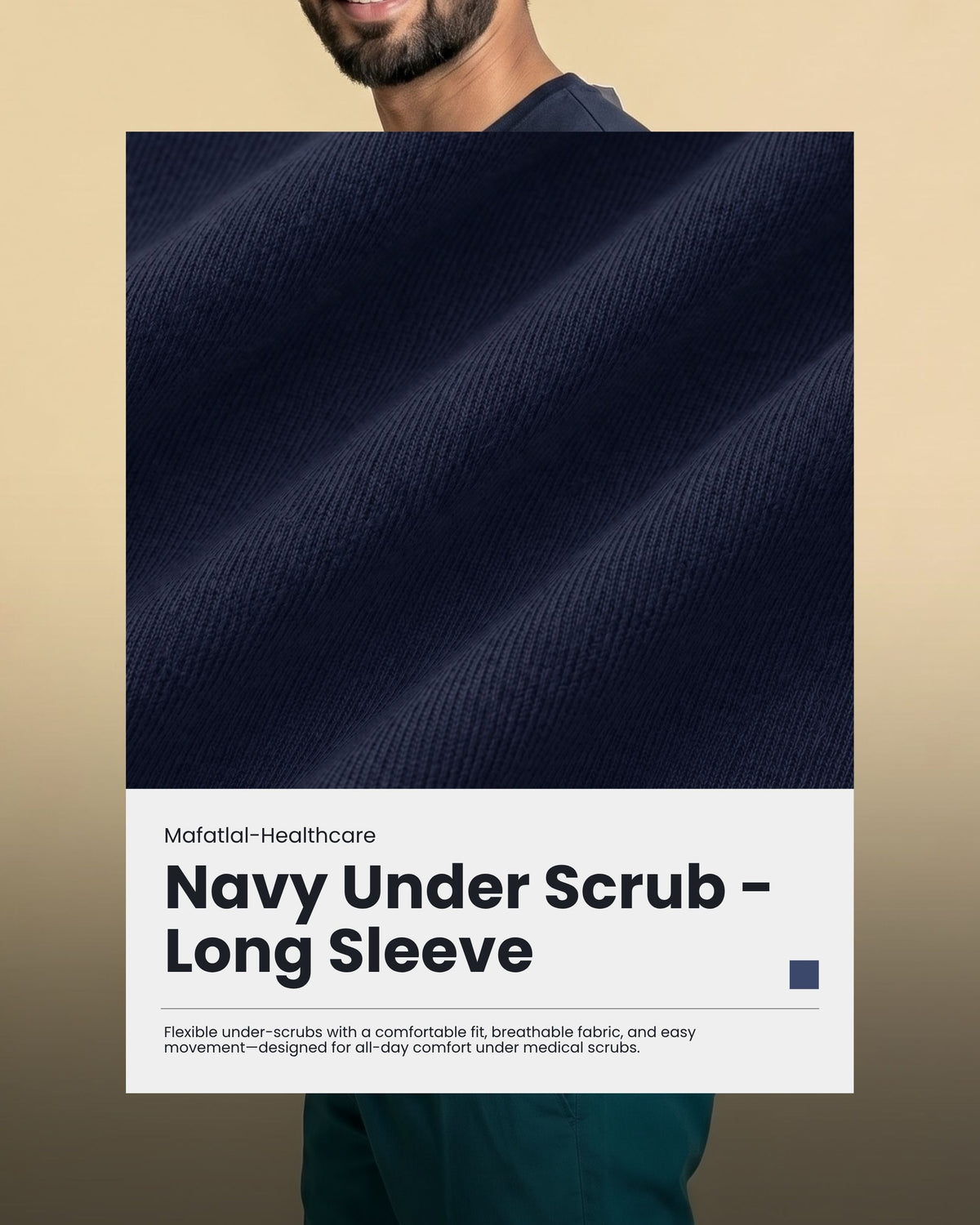 Navy Blue Under Scrub - Long Sleeve