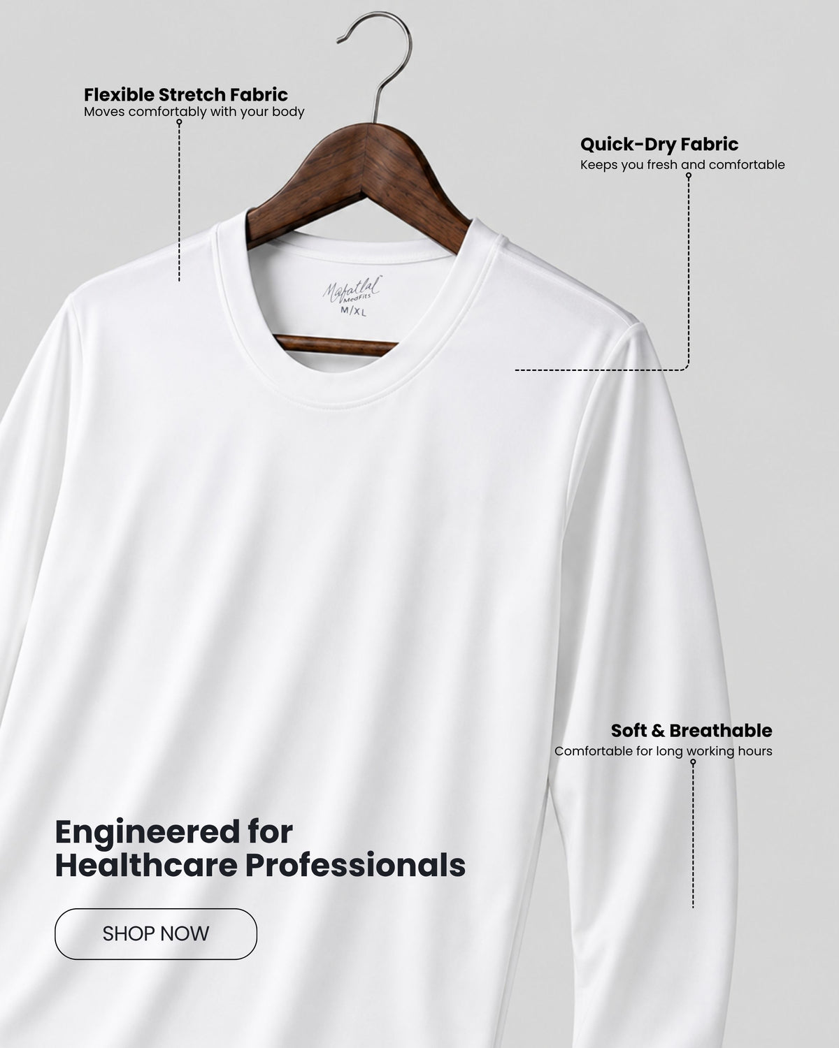 White Under Scrub - Long Sleeve