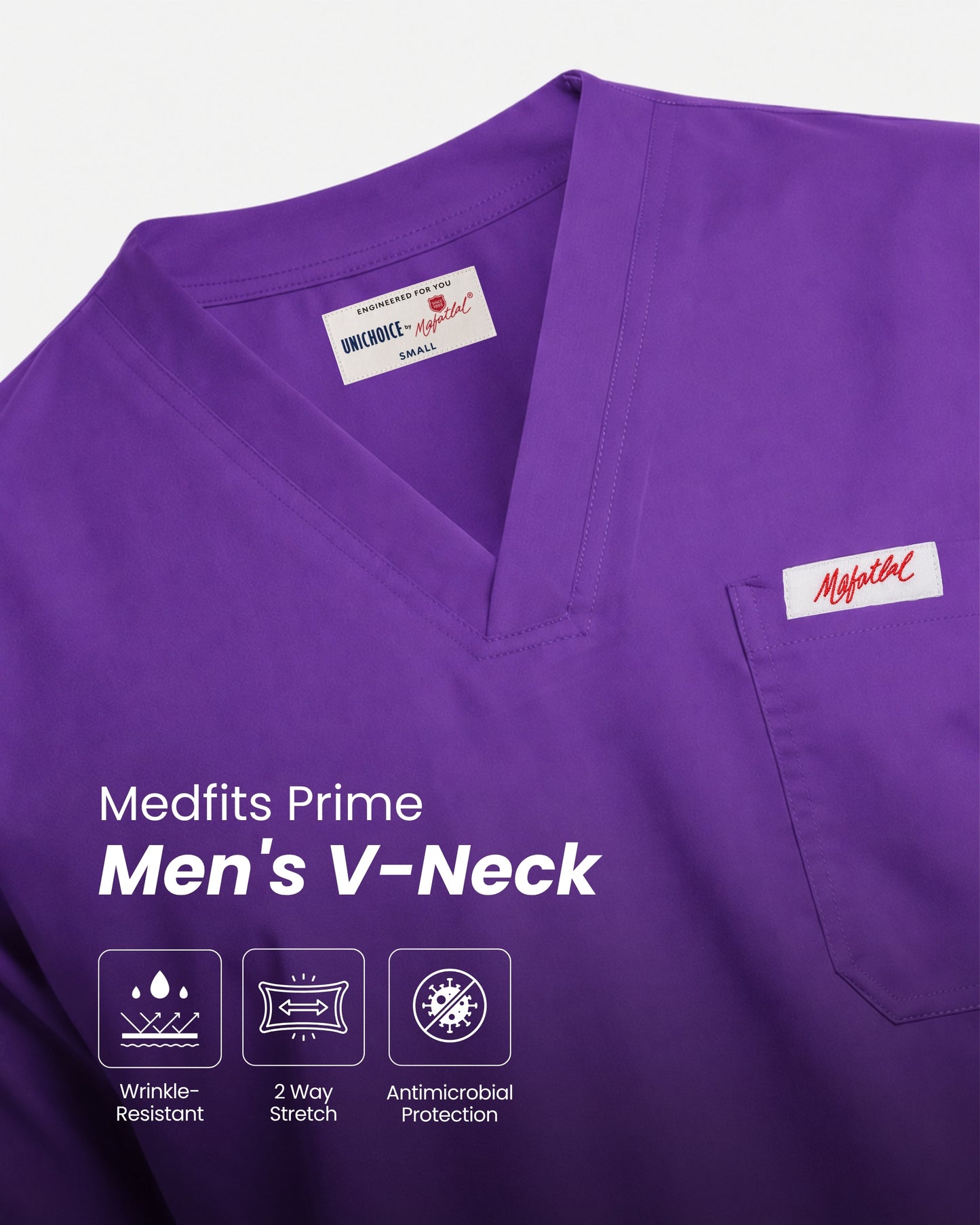 Medfits Prime Men's V-Neck (Dark Violet) New Gen Scrub