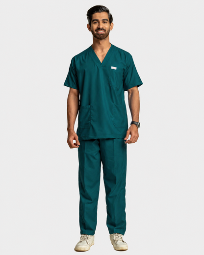 Unichoice Men's V-Neck (Dark Green) New Gen Scrub