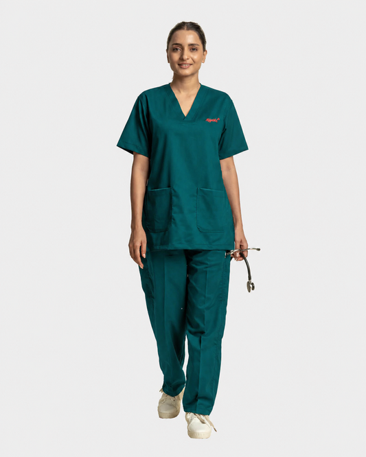 Unichoice Women's V-Neck (Dark Green) New Gen Scrub