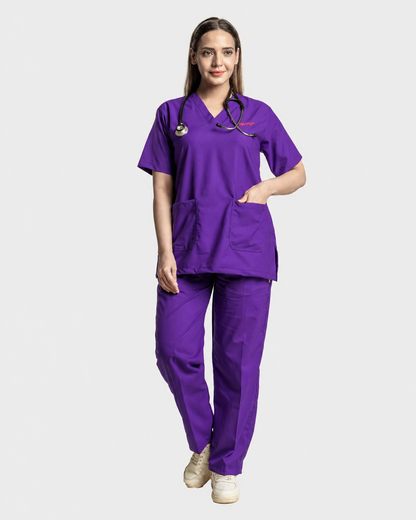 Unichoice Women's V-Neck (Dark Violet) New Gen Scrub