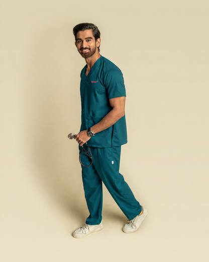 Unichoice Men's V-Neck (Dark Green) New Gen Scrub