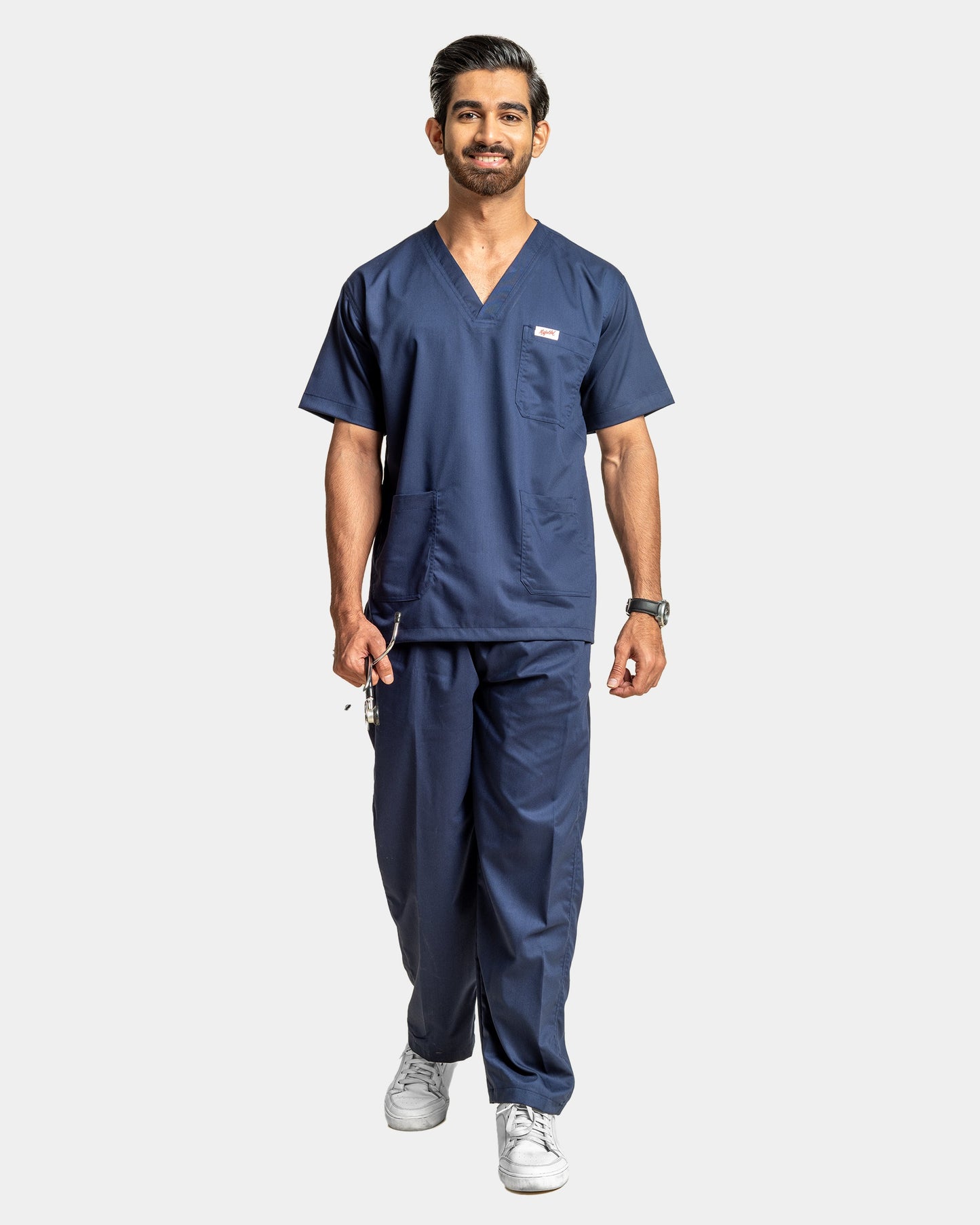 Medfits Prime Men's V-Neck (Navy Blue) New Gen Scrub