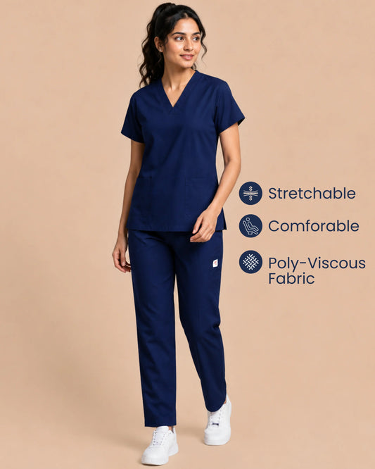 Medfits Core Women's V-Neck (Marine Blue) New Gen Scrub
