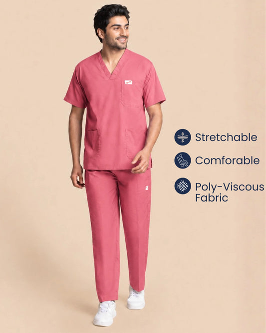Medfits Core Men's V-Neck (Light Pink) New Gen Scrub
