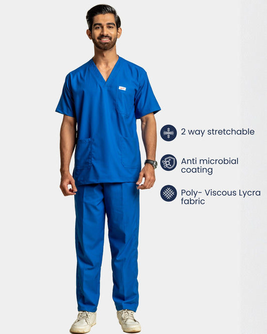 Medfits Prime Men's V-Neck (Royal Blue) New Gen Scrub