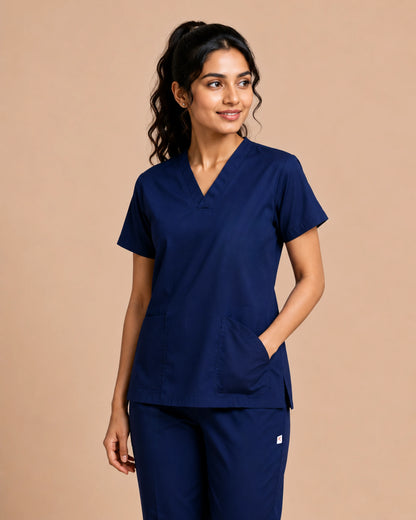Medfits Core Women's V-Neck (Marine Blue) New Gen Scrub