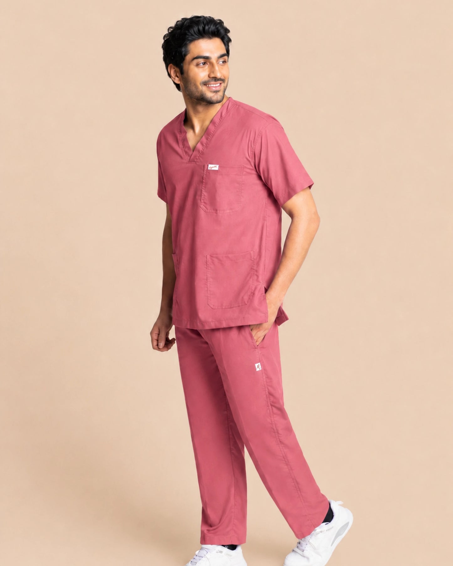 Medfits Core Men's V-Neck (Light Pink) New Gen Scrub