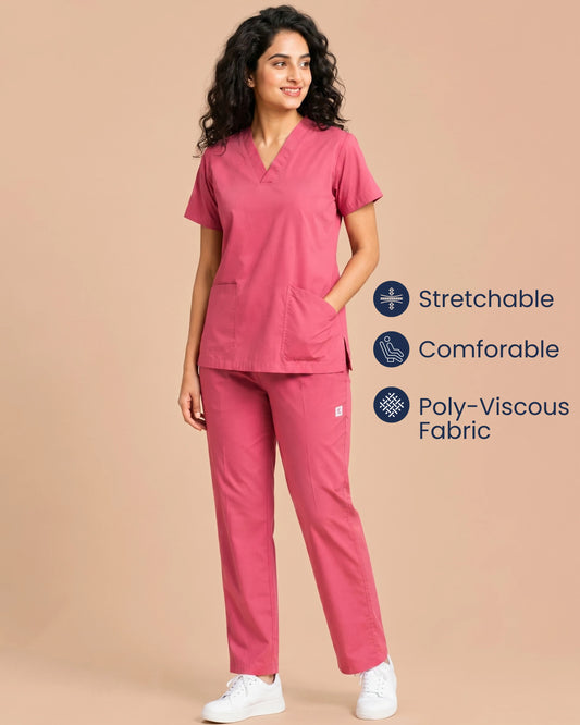Medfits Core  Women's V-Neck (Light Pink) New Gen Scrub