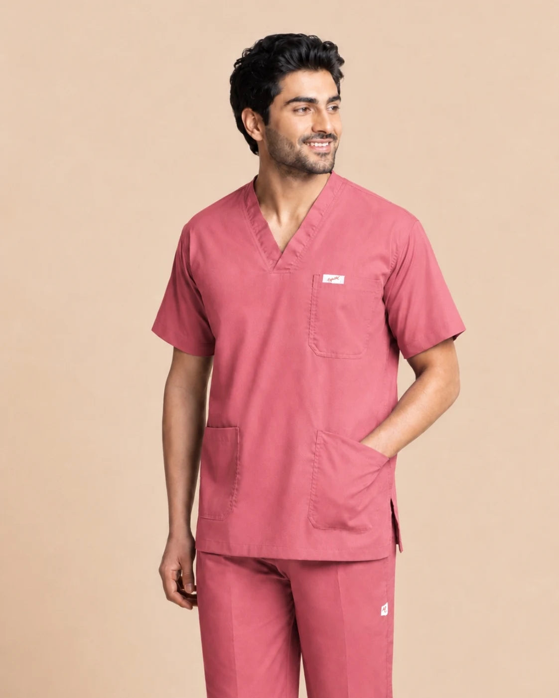Medfits Core Men's V-Neck (Light Pink) New Gen Scrub