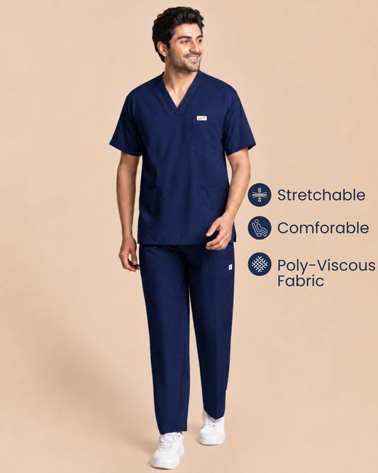 Medfits Core Men's V-Neck (Marine Blue) New Gen Scrub