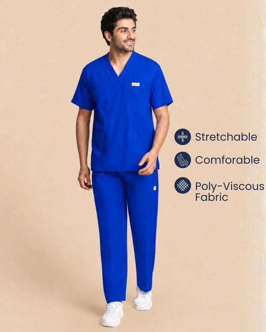 Medfits Core Men's V-Neck (Imperial Blue) New Gen Scrub