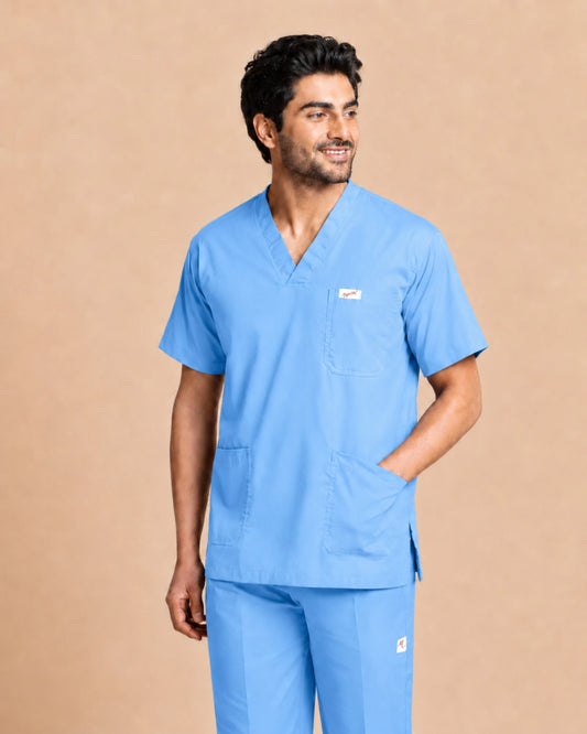 Medfits Core Men's V-Neck (Light Blue) New Gen Scrub
