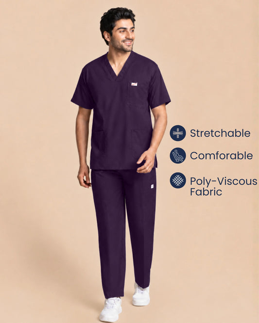 Medfits Core Men's V-Neck (Purple) New Gen Scrub